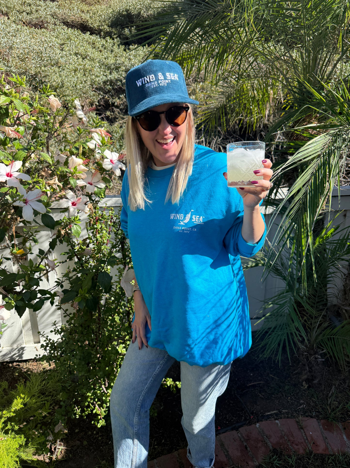 W&S Crew Sweatshirt Teal/White