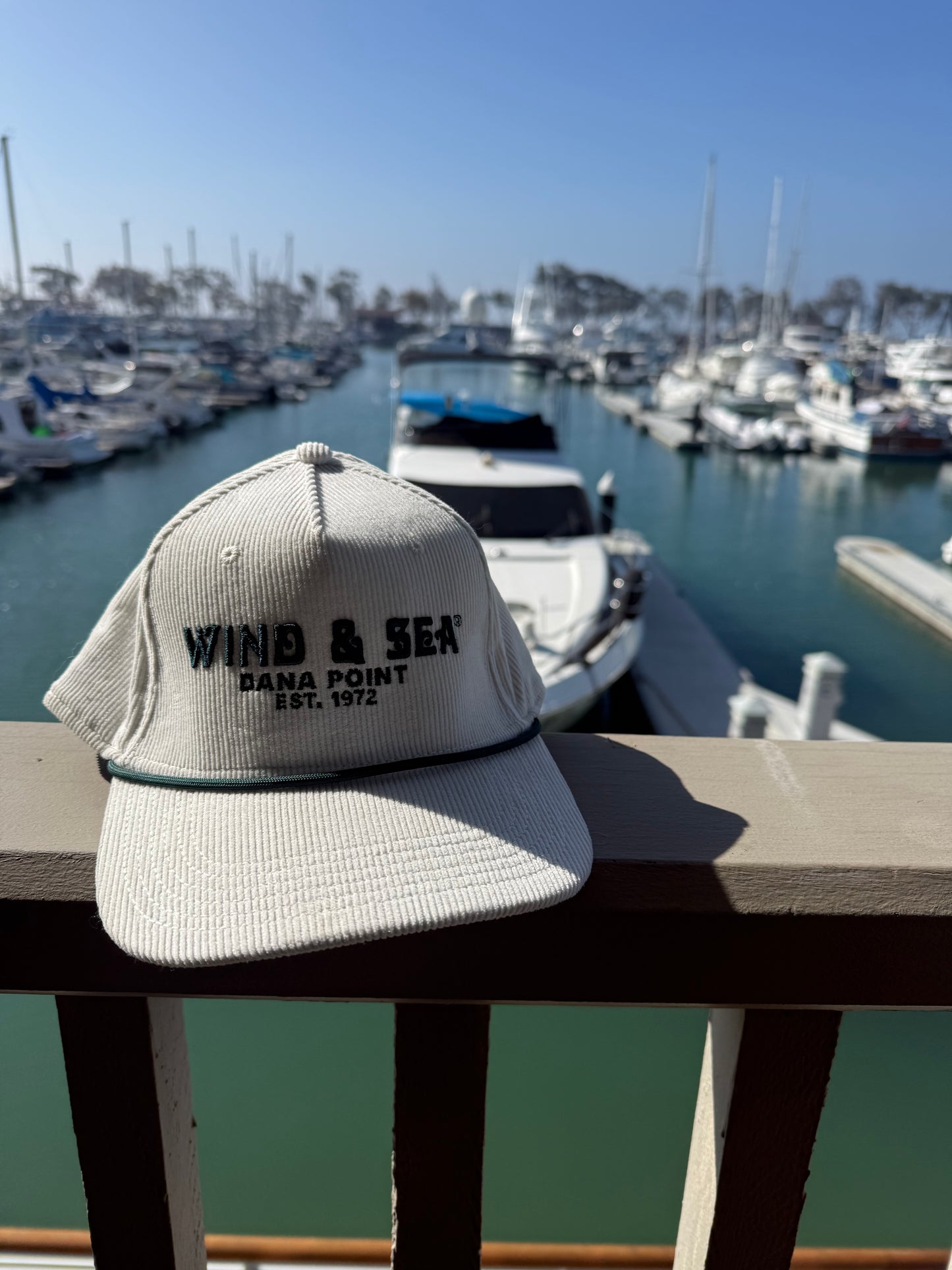 White Forest Green Corduroy Hat