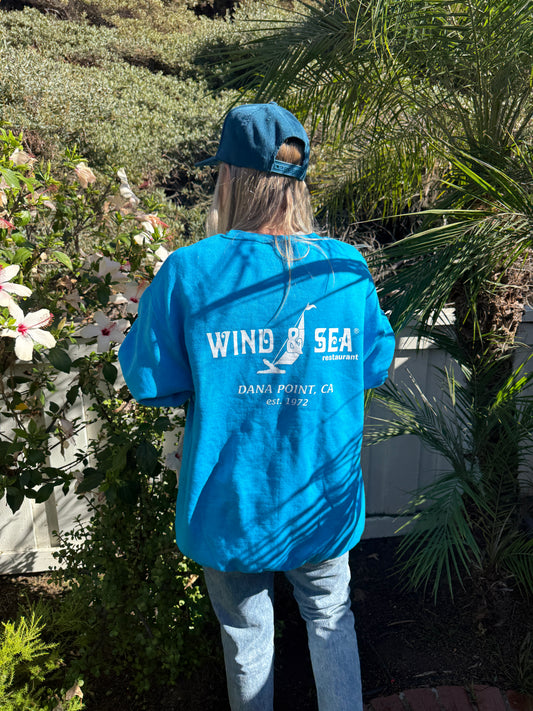 W&S Crew Sweatshirt Teal/White