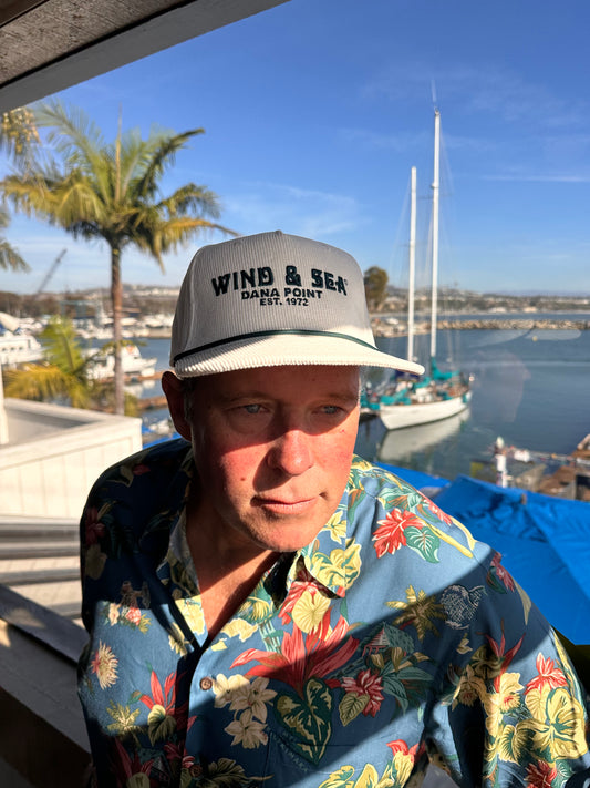 W&S White/Green Corduroy Hat