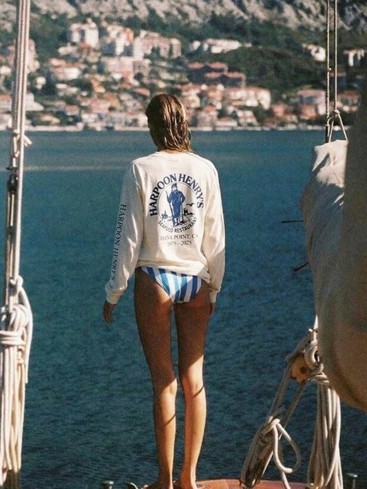 HH Vintage White/Navy Long Sleeve